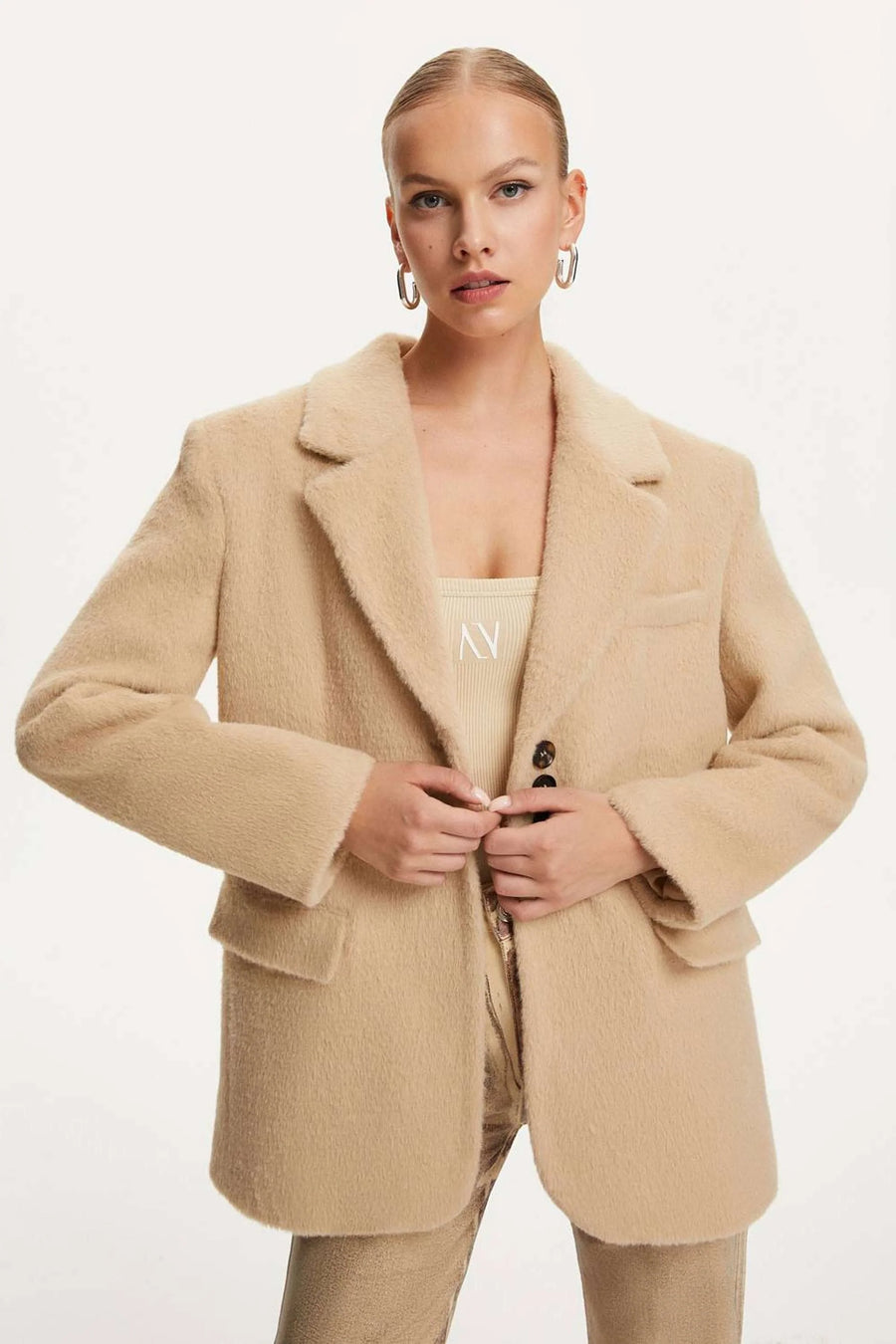 Faux Fur Double - breasted Jacket | Porterist