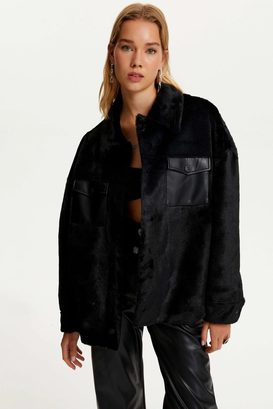 Lapel Collar Faux Fur Jacket | Porterist