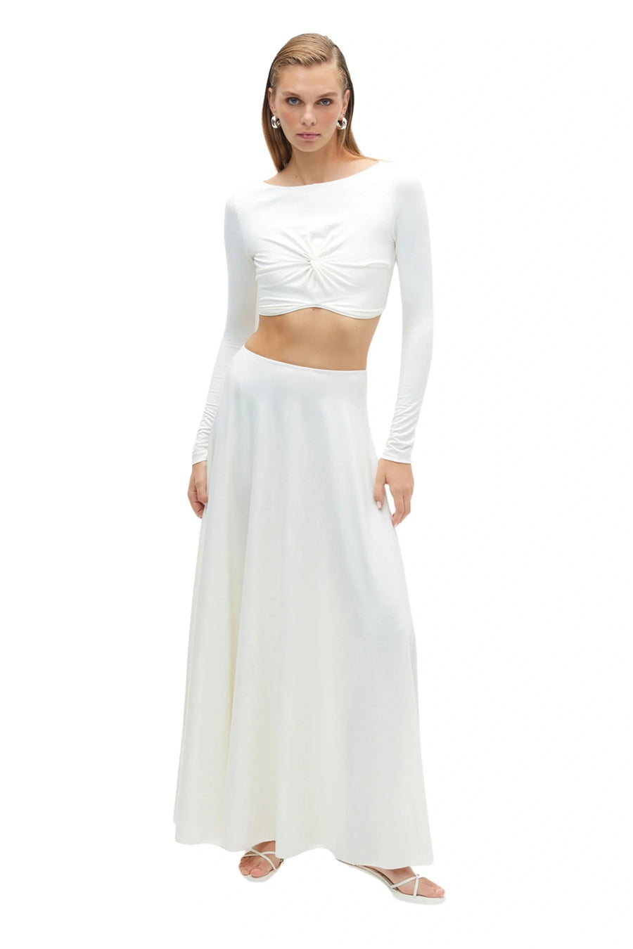 Crop Top Ivory With Knot | Porterist