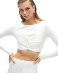 Crop Top Ivory With Knot | Porterist