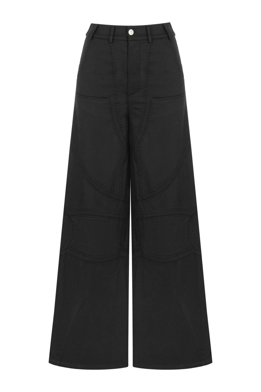 Ecru Contrast Top Stitching Pants | Porterist