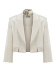 Double - breasted Ivory Short Jacket | Porterist