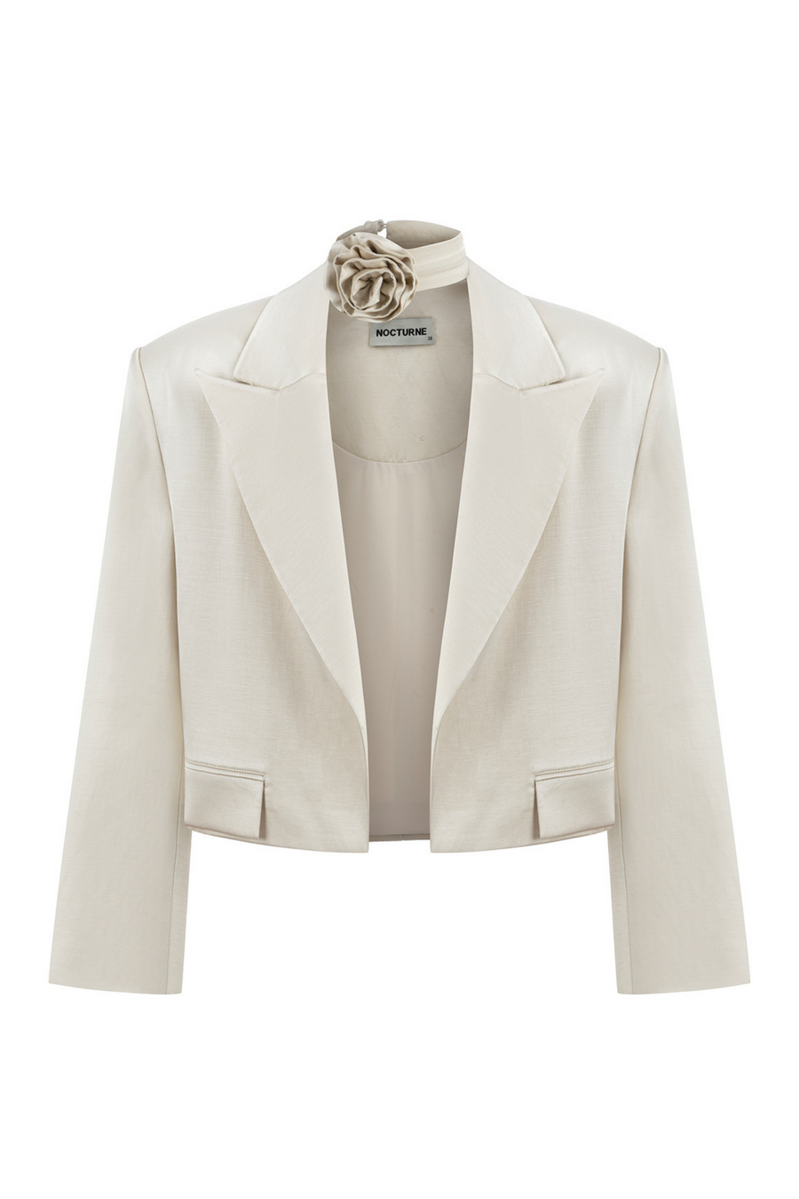 Double - breasted Ivory Short Jacket | Porterist