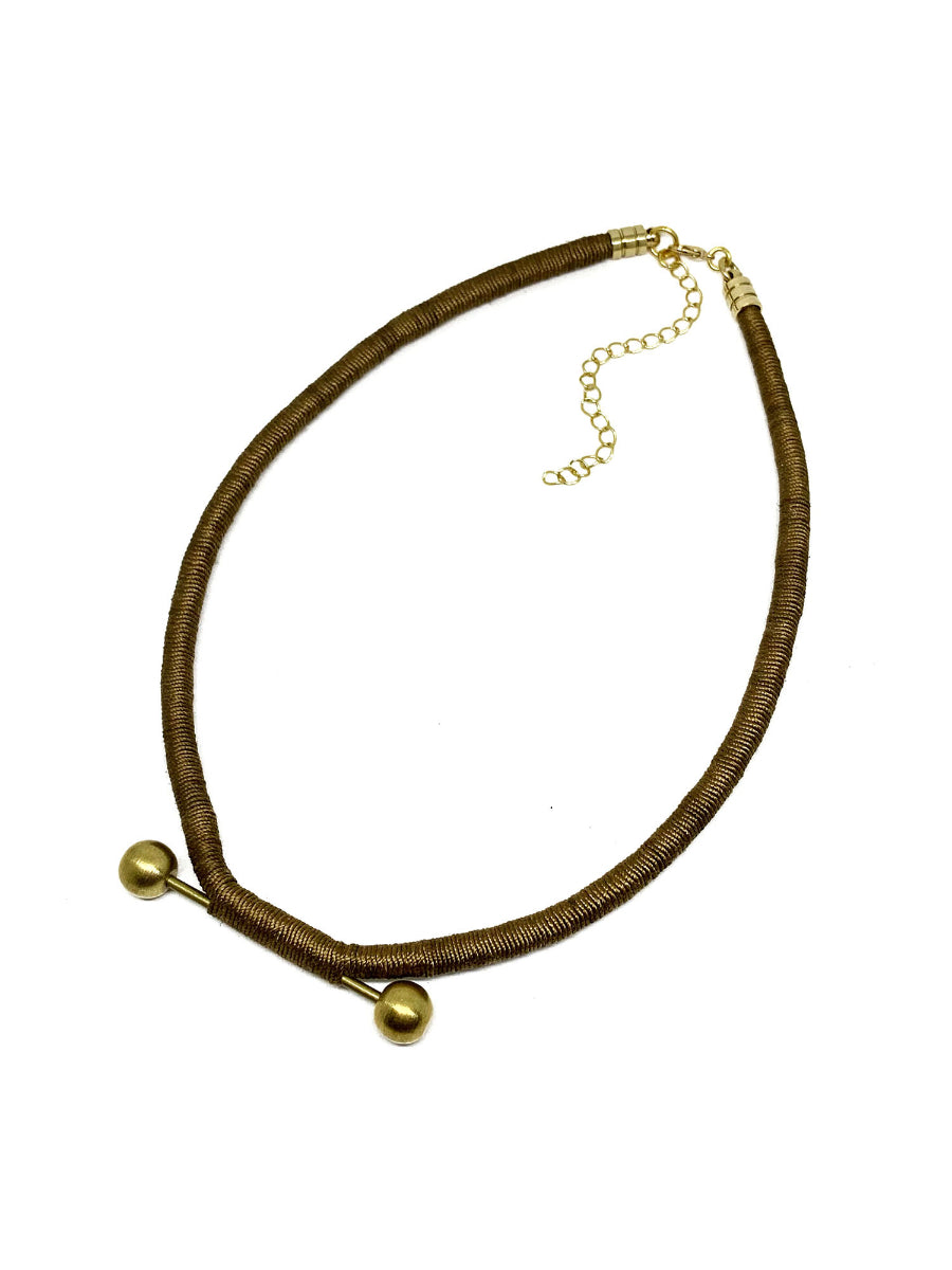 Brassball Dark Brown Choker | Porterist