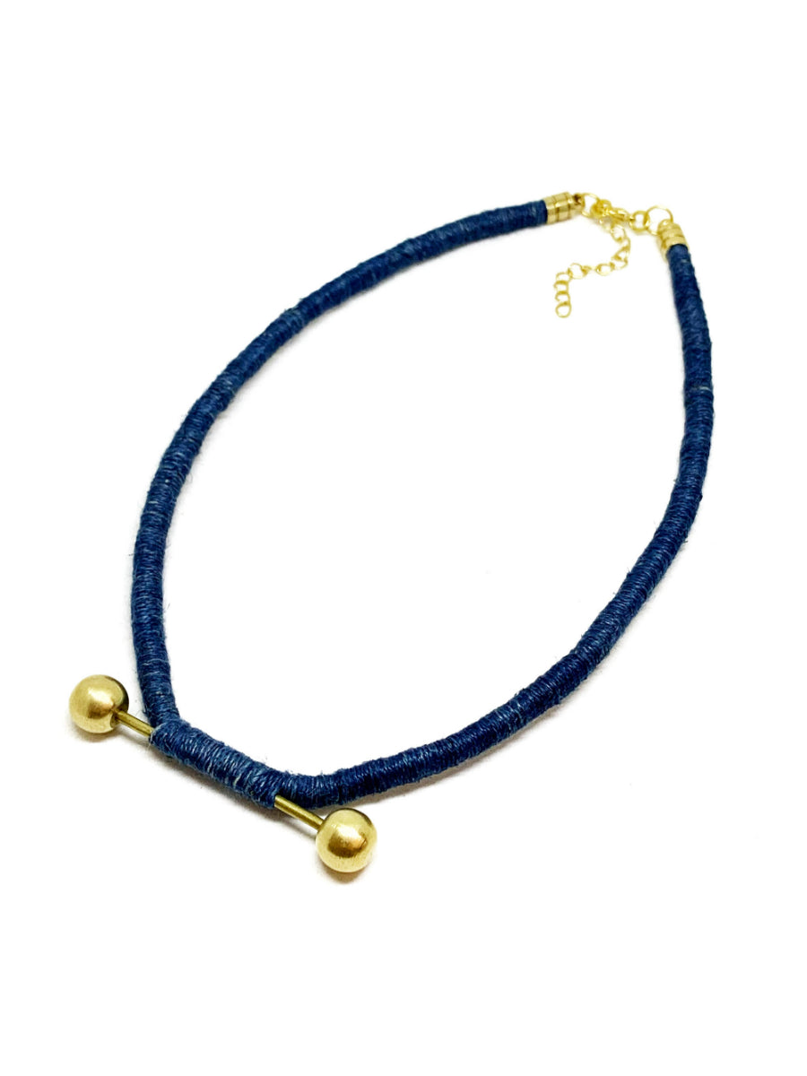 Brassball Indigo Hemp Choker | Porterist