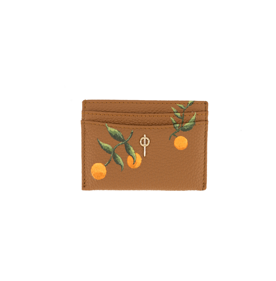 Card Holder Tan Hand Painted | Porterist