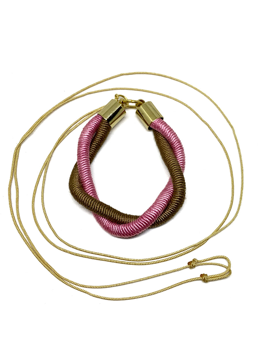 Tiny Ivy Pink Coffee Necklace | Porterist