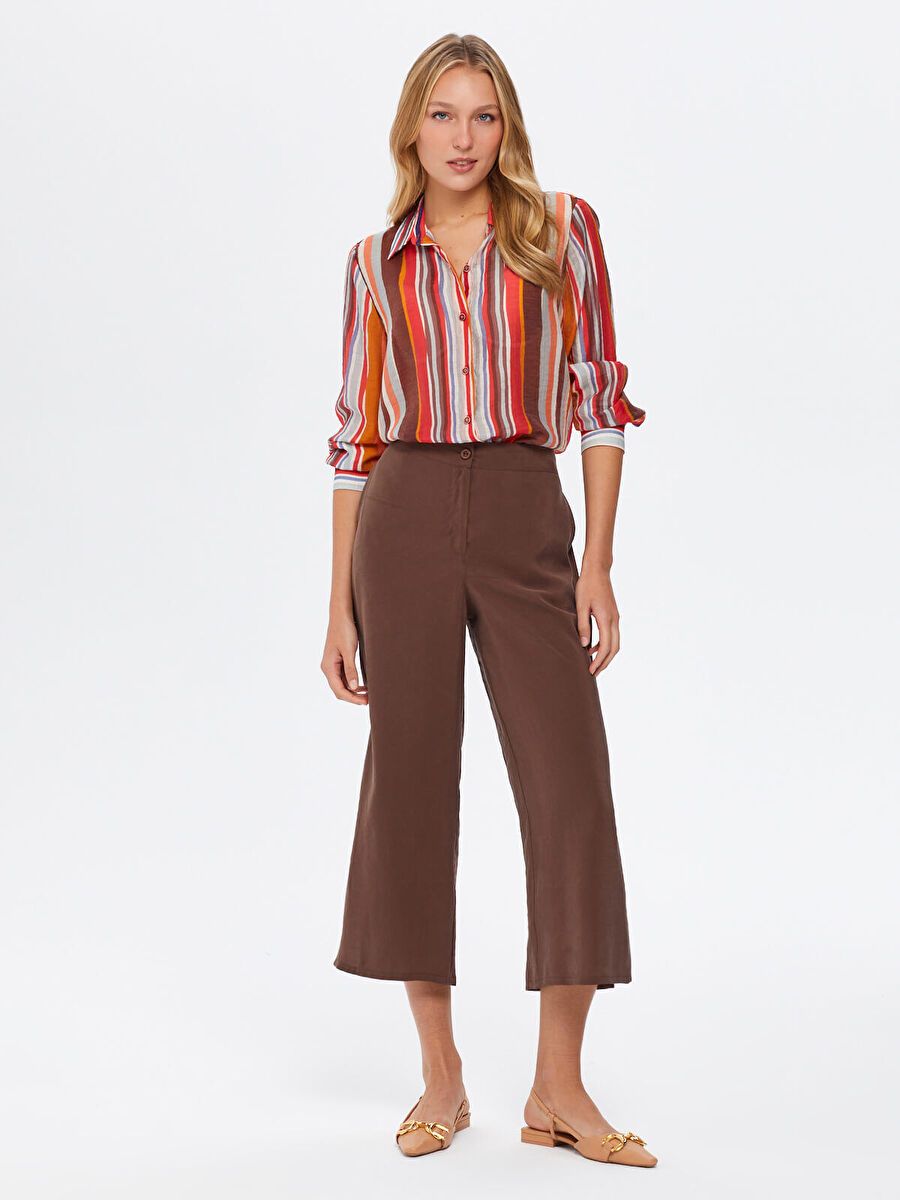 Brown Sides Slit Comfort Fit Modal Capri 66270 | Porterist