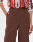 Brown Sides Slit Comfort Fit Modal Capri 66270 | Porterist