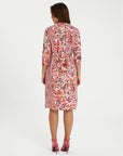 Ecru Floral Patterned Poplin Shirt Dress 66278 | Porterist