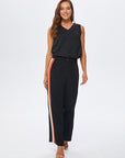 Striped Black Wide Leg Pants 67479 | Porterist