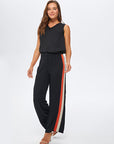 Striped Black Wide Leg Pants 67479 | Porterist