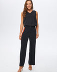 Striped Black Wide Leg Pants 67479 | Porterist