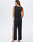 Striped Black Wide Leg Pants 67479 | Porterist