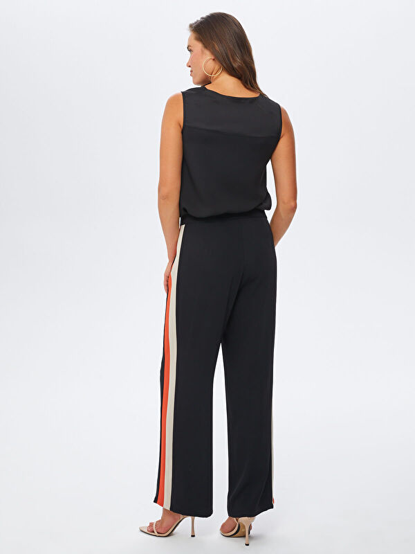 Striped Black Wide Leg Pants 67479 | Porterist