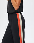 Striped Black Wide Leg Pants 67479 | Porterist