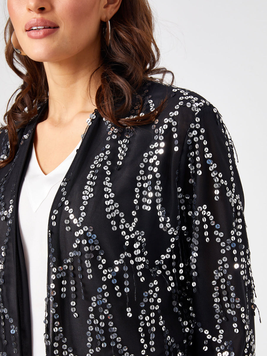 Black Sequin Jacket 68124 | Porterist