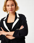 Black Color Block Jacket 68224 | Porterist