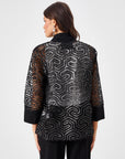 Black Glitter Tape Patterned Jacket 68225 | Porterist