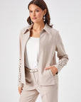 Stone Knitted Jacket With Hole Embroidery 68243 | Porterist