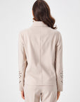 Stone Knitted Jacket With Hole Embroidery 68243 | Porterist