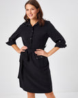 Black Cargo Pocket Dress With Metal Accessory 68301