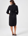 Black Cargo Pocket Dress With Metal Accessory 68301