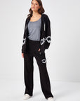 Black Punch Embroidery Detailed Tracksuit Top 68343