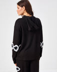 Black Punch Embroidery Detailed Tracksuit Top 68343