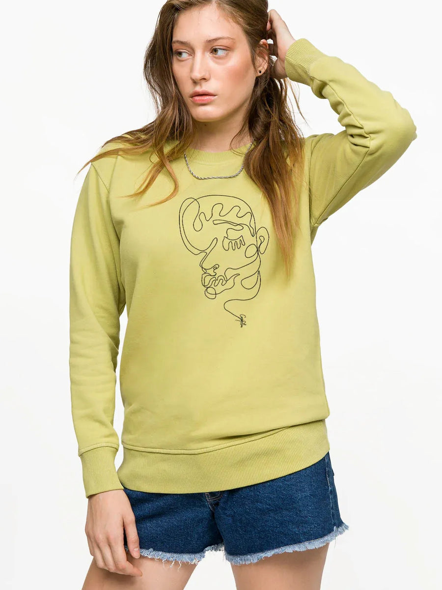 Abstract Print Woman Sweatshirt - Green #2 | Porterist