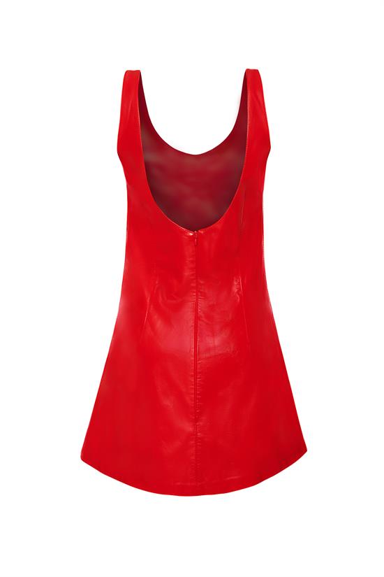 Red Aphrodite Leather Mini Dress | Porterist