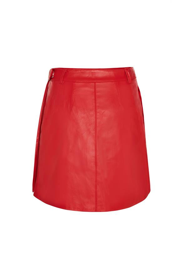 Red Aphrodite Leather Mini Skirt | Porterist