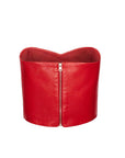 Red Aphrodite Leather Crop Top | Porterist