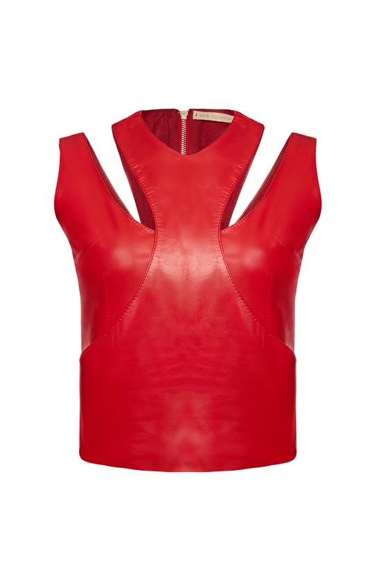 Red Aphrodite Leather Top | Porterist