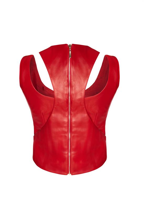 Red Aphrodite Leather Top | Porterist