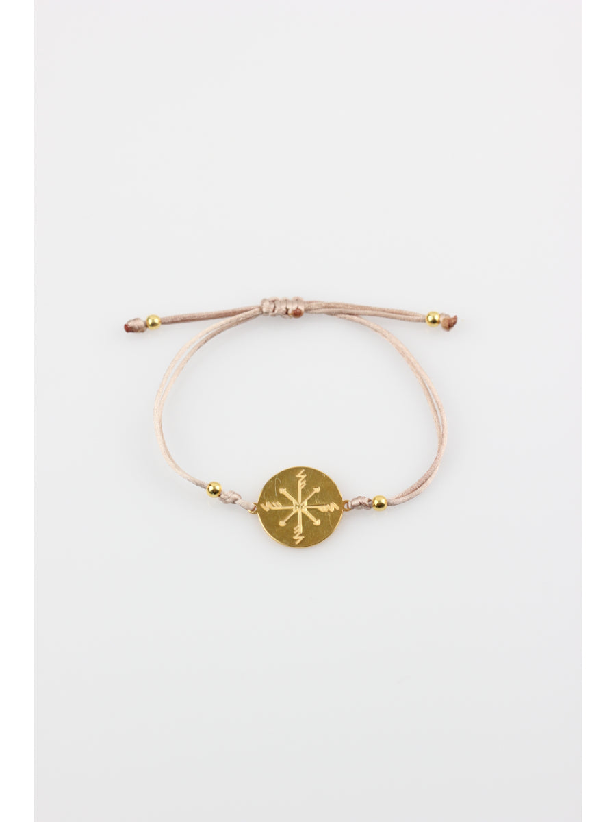 Artuk Drawstring Bracelet Beige - Gold | Porterist