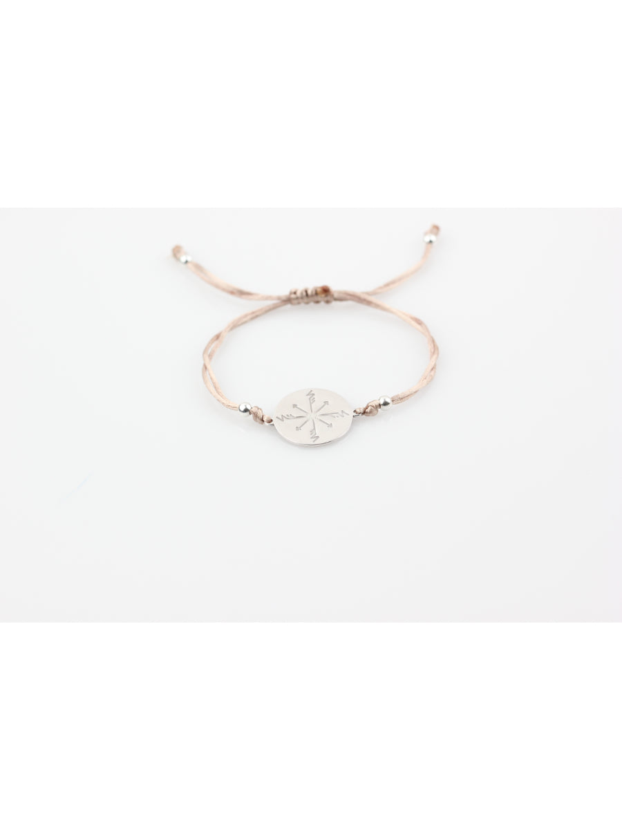 Artuk Drawstring Bracelet Beige - Silver | Porterist