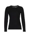 Black Silk Cashmere Aleyna Round Neck Long Sleeve Knitwear