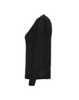 Black Silk Cashmere Aleyna Round Neck Long Sleeve Knitwear