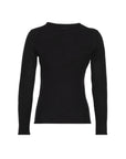 Black Silk Cashmere Aleyna Round Neck Long Sleeve Knitwear