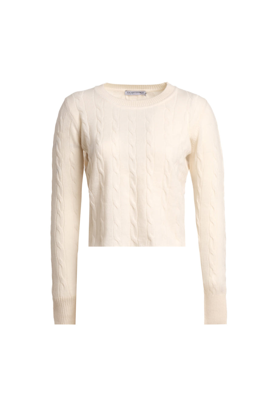 White Cashmere And Wool Amelia Hair Braided Crop Sweater