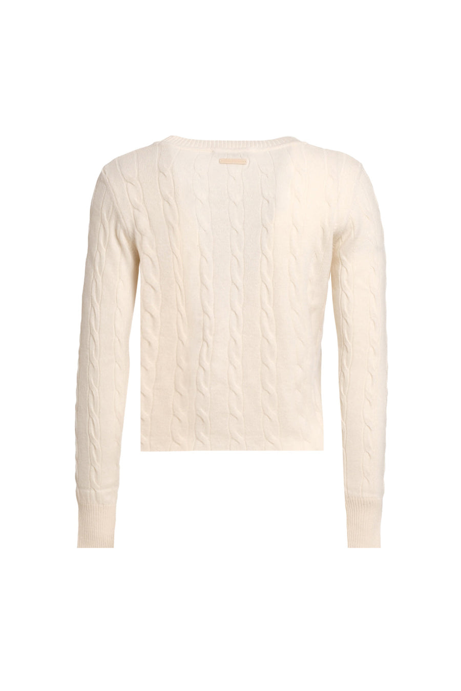 White Cashmere And Wool Amelia Hair Braided Crop Sweater