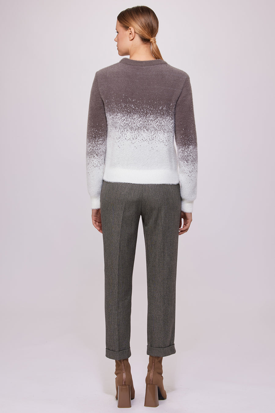 Patterned Bicycle Neck Knit Mink | Porterist