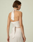 Necktie Detail Ecru Bustier | Porterist