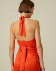 Necktie Detail Coral Bustier | Porterist