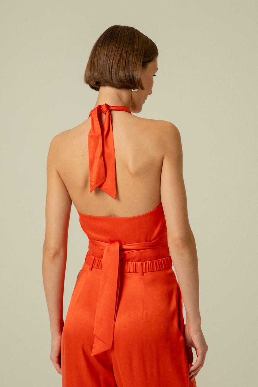 Necktie Detail Coral Bustier | Porterist