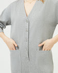 RUE Les Createurs Grey Long Button Detailed Jumpsuit  - Porterist 3