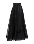 Transparent Black Skirt With Floral Detail | Porterist