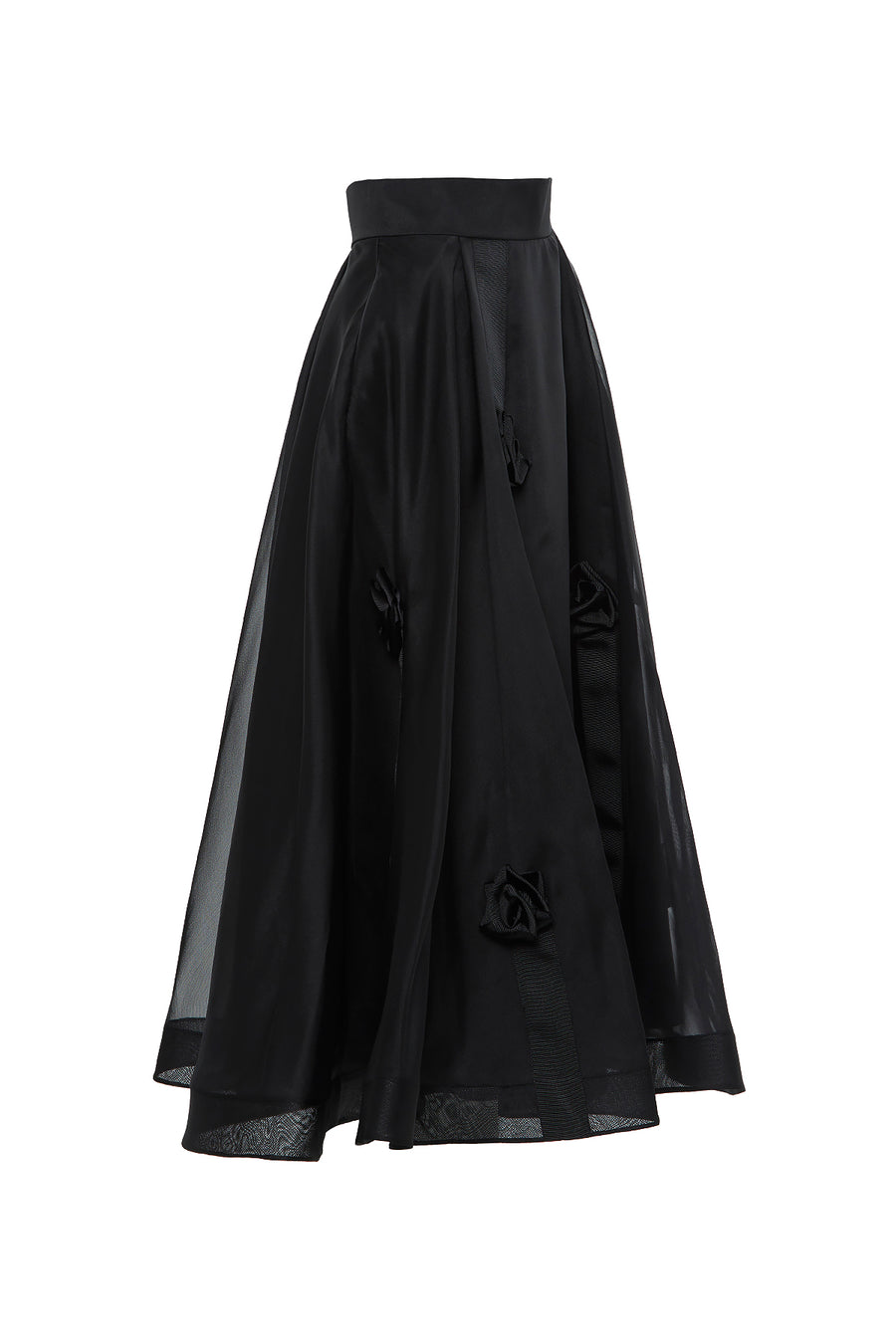 Transparent Black Skirt With Floral Detail | Porterist