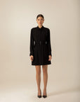 Black Shirt Dress With Double Belt | Porterist